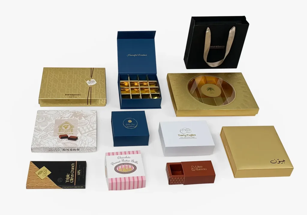 Luxury custom chocolate packaging boxes with premium finishes