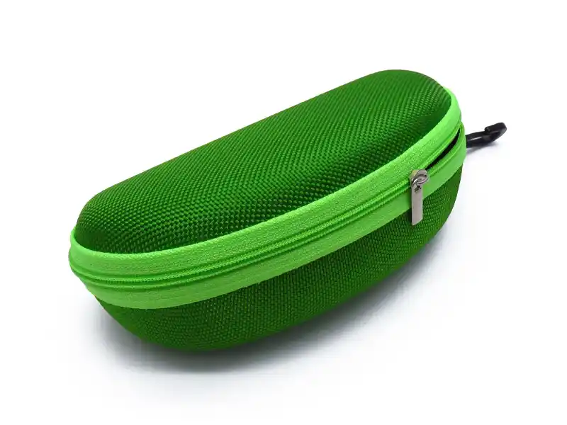 Green EVA zipper hard shell case for glasses or accessories
