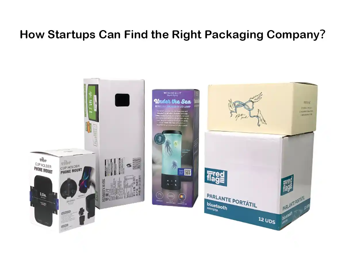 Assorted custom printed cardboard retail packaging boxes for startup products.
