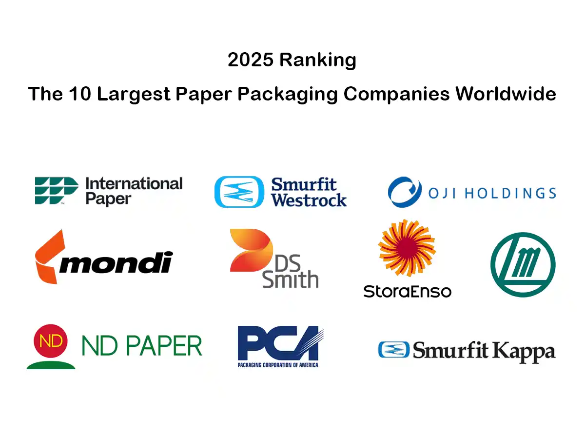 Logos of the 10 largest paper packaging companies in 2025.