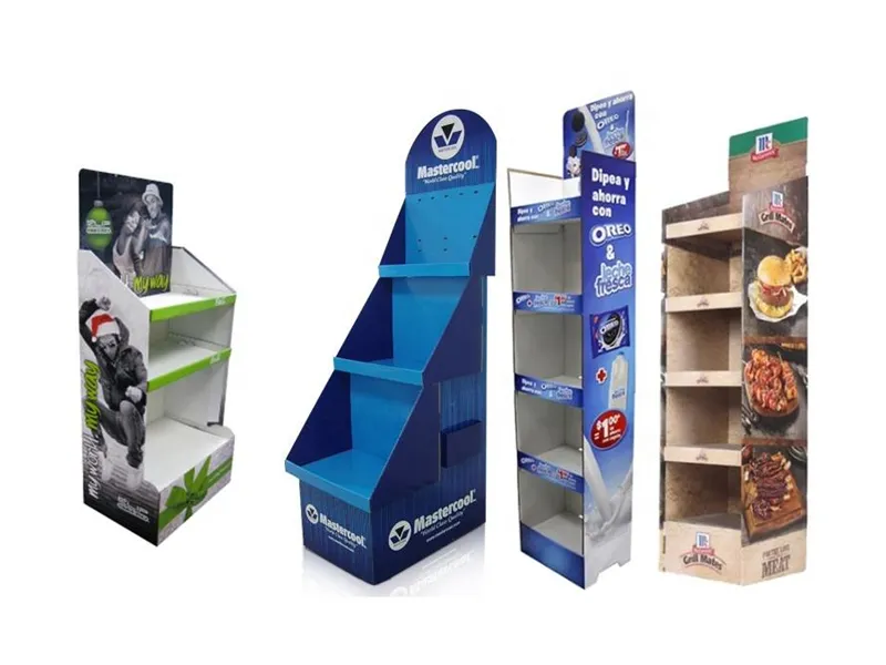 PDQ cardboard display boxes for retail shelf and floor presentation