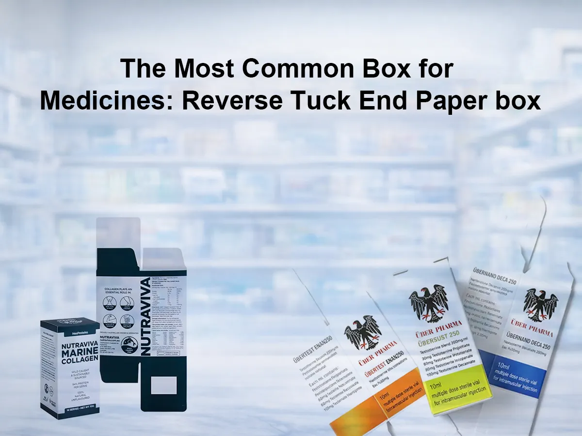 Article feature image showing reverse tuck end medicine cartons with a pharmacy background and headline text